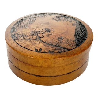 Round Wooden Box, France, 1950s For Sale