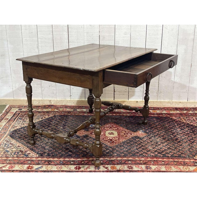 Wood Antique Desk in Walnut and Oak, 1800s For Sale - Image 7 of 18