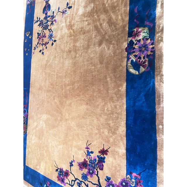 Early 20th Century Antique Chinese Art Deco Carpet, 6'0" × 8'9" For Sale - Image 5 of 11