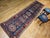 Persian Antique Heriz Serapi Runner Rug, Hand-Knotted Wool, Geometric Pattern, Navy & Red,4x12 For Sale - Image 3 of 11
