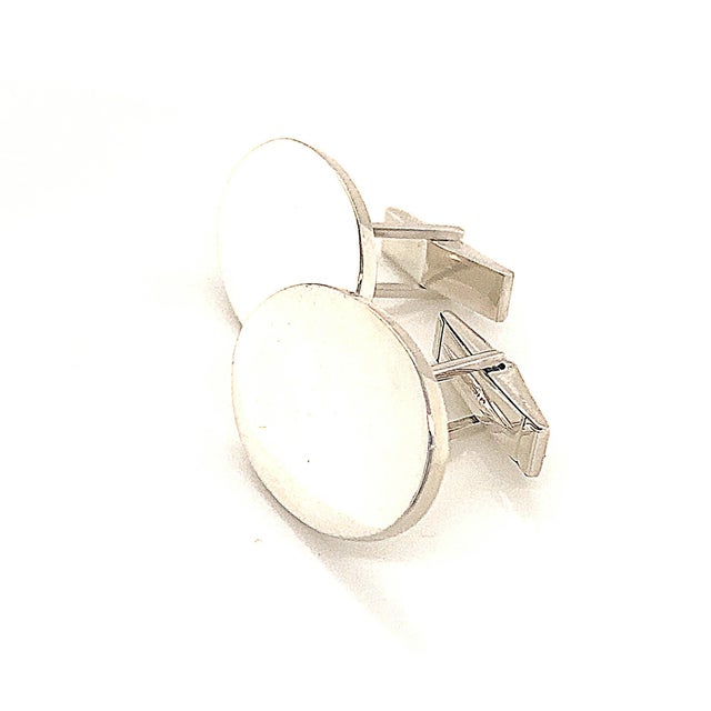 1990s Tiffany & Co Estate Sterling Silver Cufflinks, 2 Pieces For Sale - Image 9 of 12