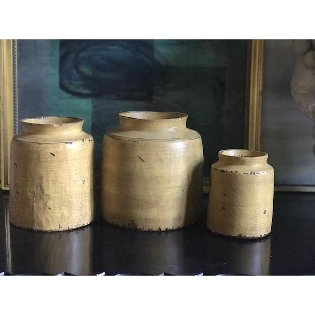 Vintage Wooden Apothecary Jars- Set of 3 For Sale - Image 12 of 17