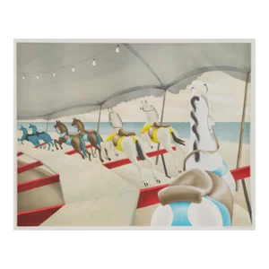 Carousel by the Sea, Clarence Holbrook Carter Lithograph, Signed and Numbered in Pencil