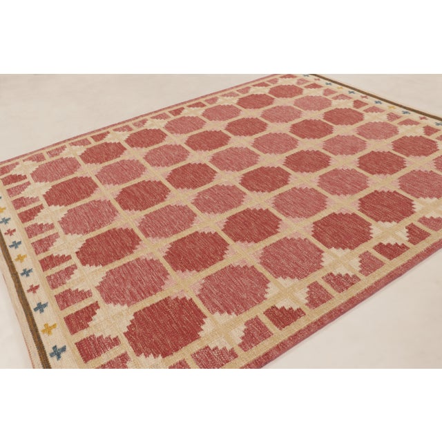 Late 20th Century Contemporary Scandinavian Style Geometric Wool Rug, by Rug & Kilim, India For Sale - Image 5 of 10