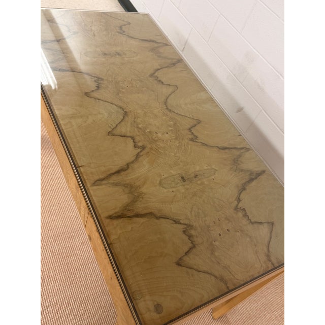 Mid-Century Modern 1950s Henredon Scene Two Burled Olive Writing Desk For Sale - Image 3 of 12