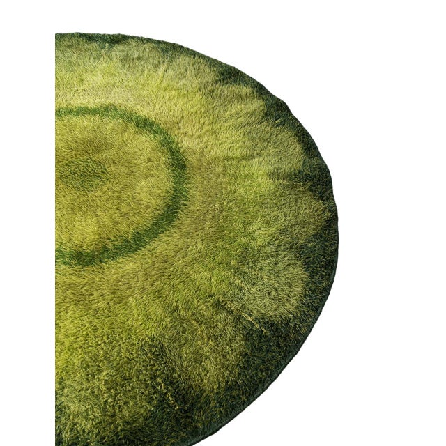 Modern Round Green Rug from Desso, 1970s For Sale - Image 3 of 12