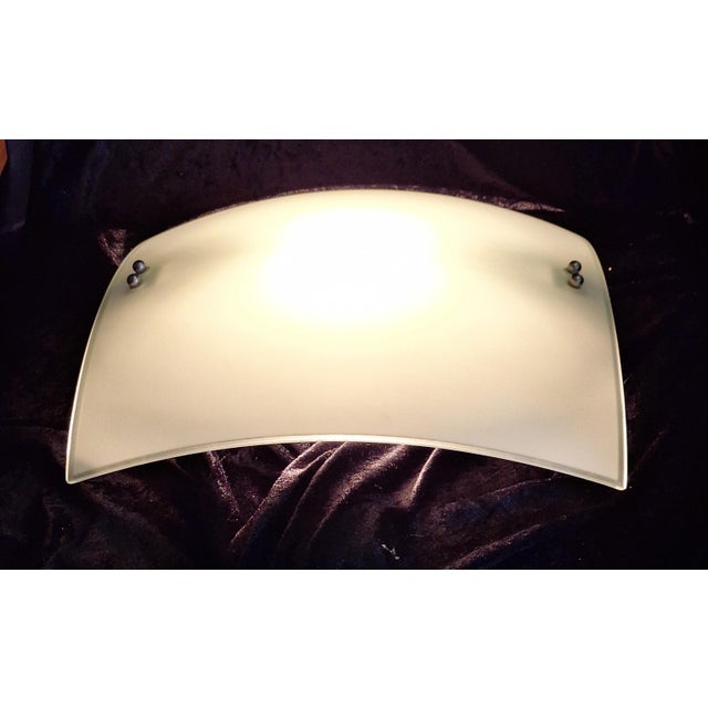 Vintage Ceiling Lamp with a Curved White Glass Pane by Honsel, 1990s For Sale - Image 4 of 8