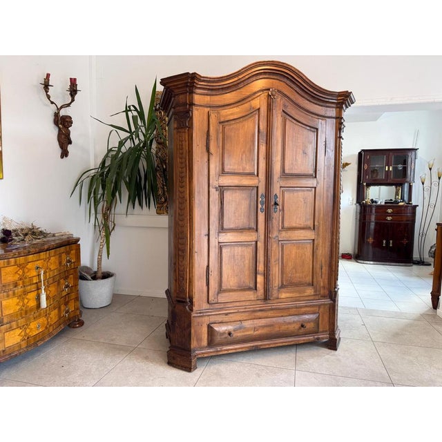 Brown Baroque Beechwood Cupboard, 1980s For Sale - Image 8 of 9