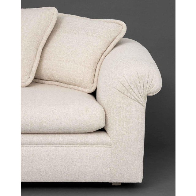 Modern Modern Beige Textured Fabric Upholstered Chaise Longue For Sale - Image 3 of 8