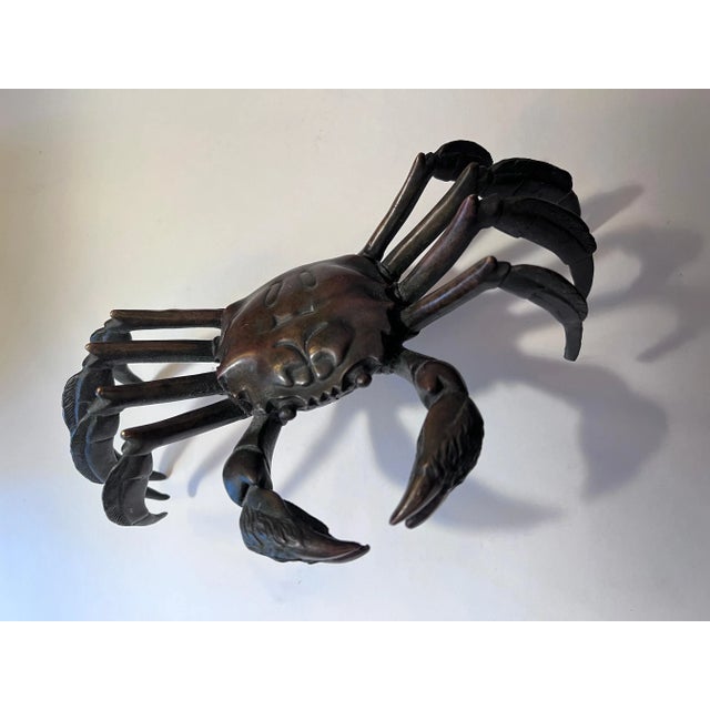 19th Century Okimono Bronze Japanese Crab Sculpture Paperweight For Sale - Image 11 of 11