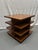 A pair of gorgeous wood-shop custom made side tables in burled Redwood, created in San Francisco in the 1960's. Near...
