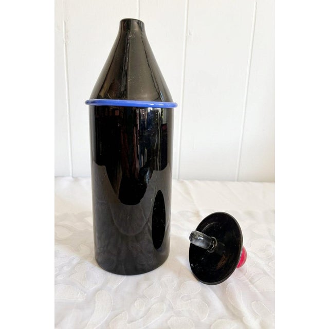 Black 1985 Postmodern Lino Tagliapietra & Marina Angelin for Effetre Murano Glass Decanter, Signed For Sale - Image 8 of 14