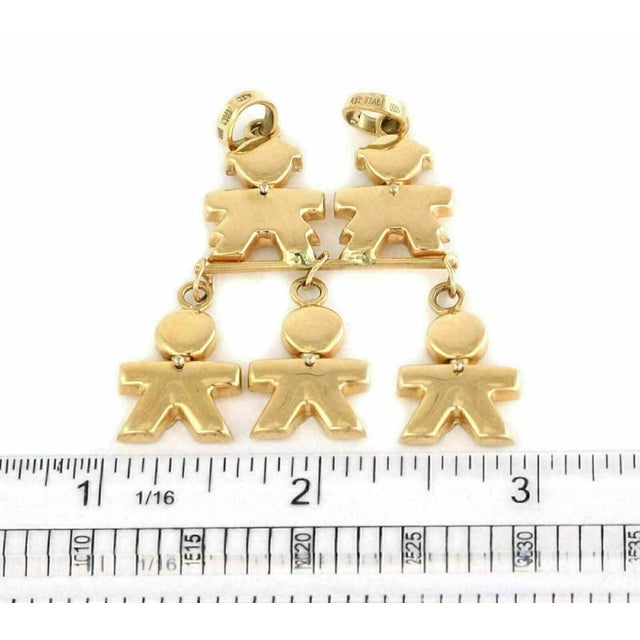 Five Kids Dangling 14k Yellow Gold Charm Pendant For Sale - Image 4 of 4