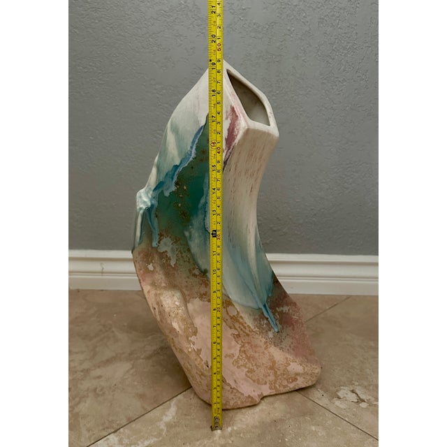 Ceramic Tony Evans Raku Vase, Made in Usa C 1968 For Sale - Image 7 of 8