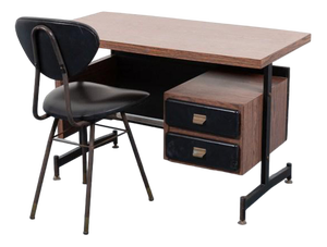 Mid-Century Modern Desk & Chair, 1960s, Set of 2