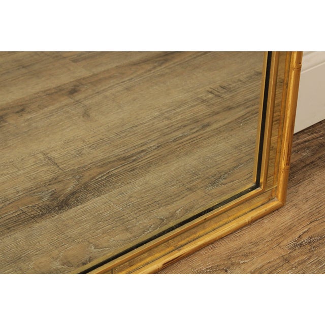 1970s LaBarge Hollywood Regency Gold Faux Bamboo FullLength Mirror