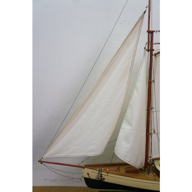 Vintage Nautical Maritime 1920s-1940s Yacht Boat Sailboat Model 36" For Sale - Image 16 of 18