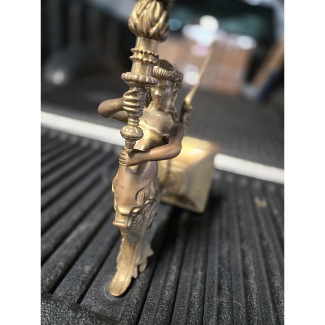 Vintage French Empire Brass Carytid Sconces For Sale In Miami - Image 6 of 11