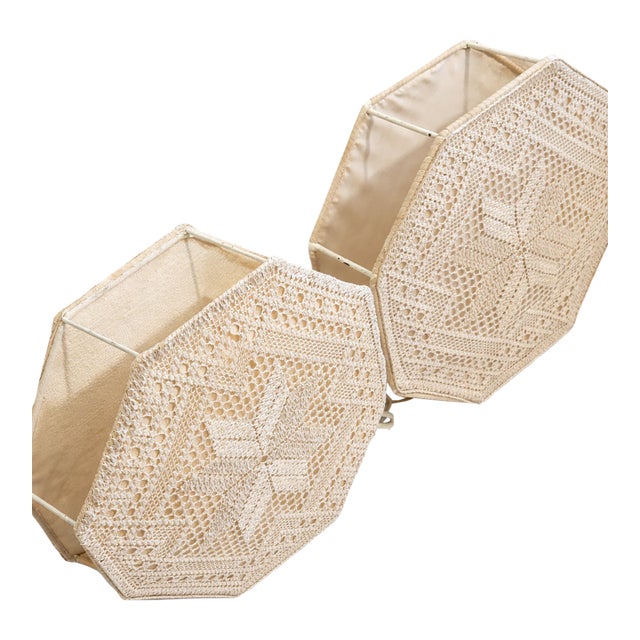 1960s Embroidery Fabric Wall Light - a Pair For Sale