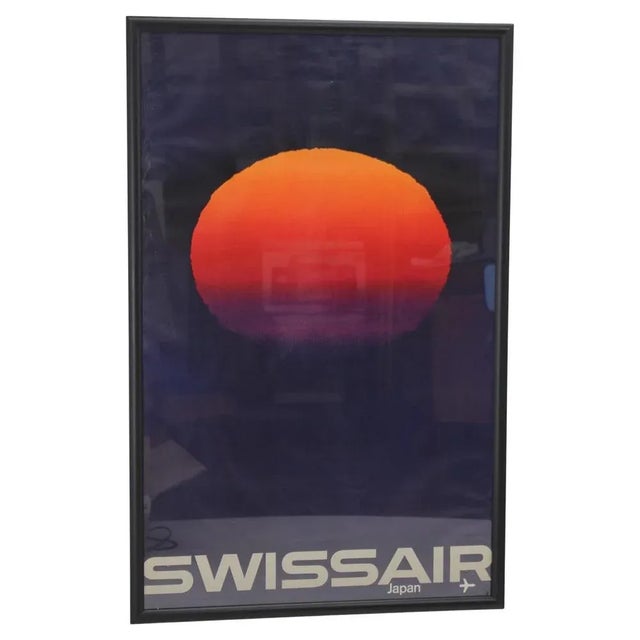1960s Big Mid-Century Swissair Japan Travel Poster by Manfred Bingler, 1964 For Sale - Image 5 of 5