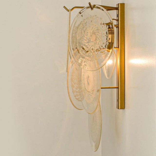 Glass Disc Wall Lights attributed to Vistosi, Italy, 1960s, Set of 2 For Sale - Image 12 of 16