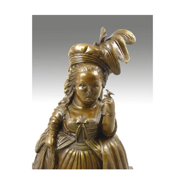 Metal Marie Antoinette Sculpture, 20th Century, Bronze For Sale - Image 7 of 8