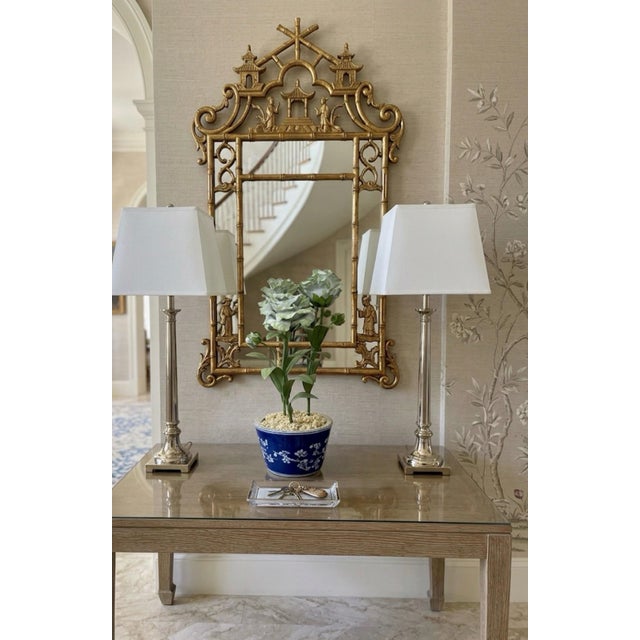 Celadon Vintage Chinoiserie Tôle Peinte Floral Topiary in Chonqing-Style Ceramic Pot For Sale - Image 8 of 12