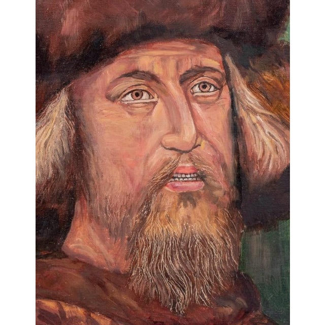 Portraiture After Antonio Pisanello, Sigismund of Luxembourg, Oil on Canvas For Sale - Image 3 of 5