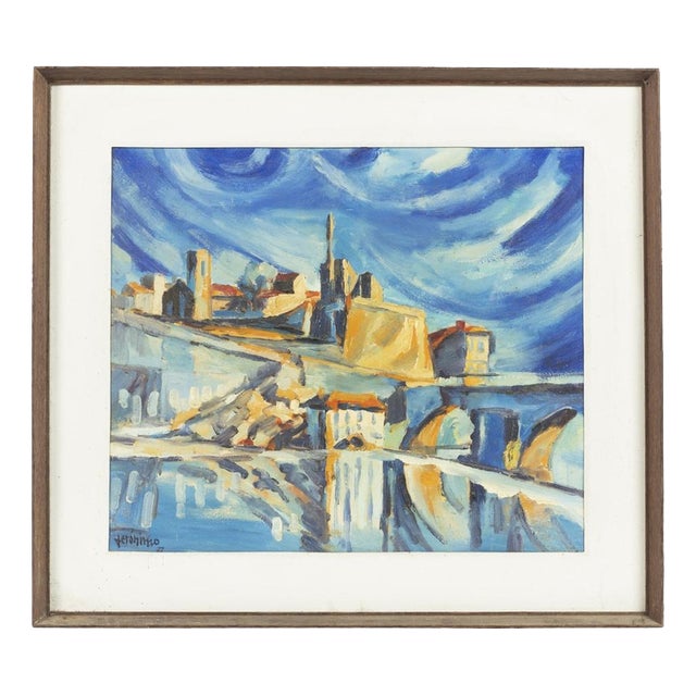 Jerónimo Fernandes Da Silva, Arcos de Valdevez, 1970s, Oil Painting For Sale