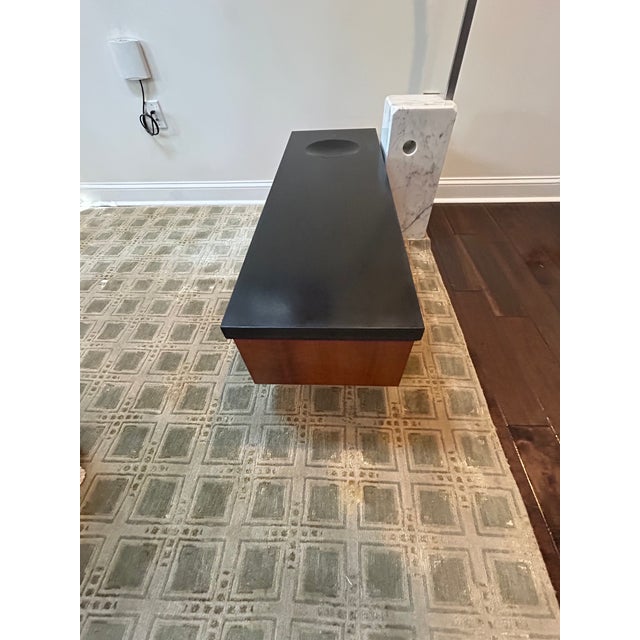 Black Hand Crafted Custom Wood & Stone Low Cocktail Table or Meditation Altar For Sale - Image 8 of 14