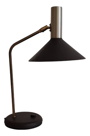 Adjustable German Desk Lamp with Dark Brown Metal Base and Shade from Pfäffle Leuchten, 1970s