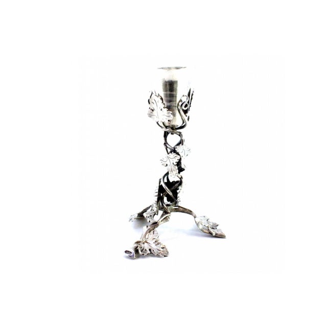 Metal Silver Toothpick Holder with Vine Chalice and Trunk-Shaped Feet For Sale - Image 7 of 8