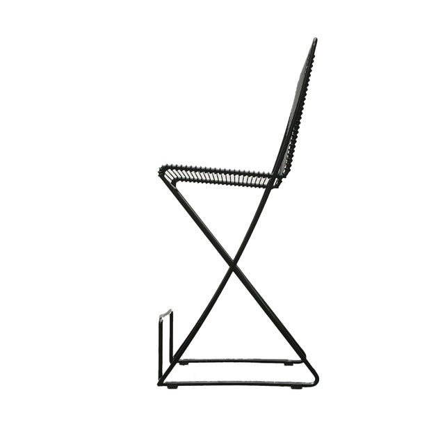 Postmodern German Black Kreuzschwinger Kitchen Barstool by Till Behrens for Schlubach, 1980s For Sale