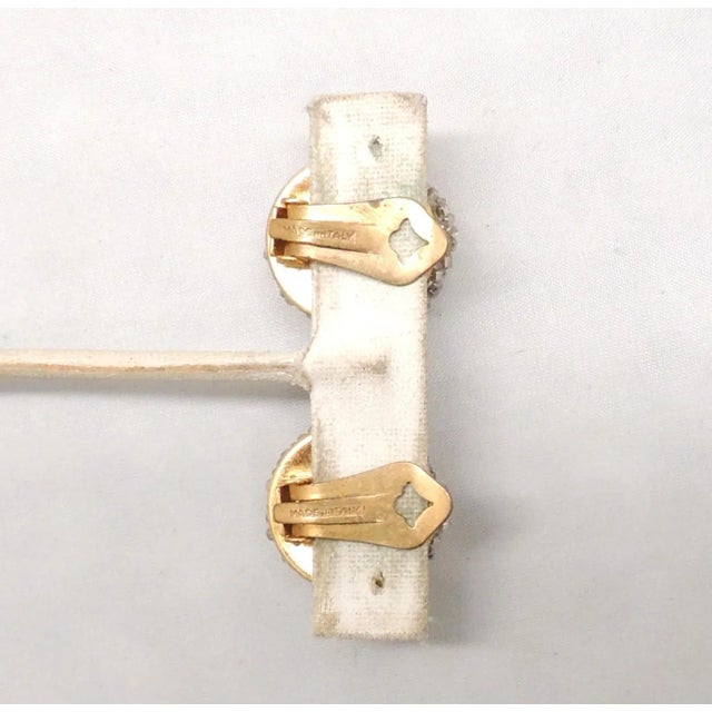 Metal Vintage 1960s Signed Ornella Italy Glass Beaded Clip Earrings For Sale - Image 7 of 8