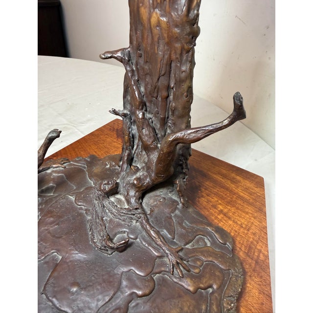 Large Vintage Scott Jarvie 20th Century Bronze Wood Waterfall Statue Sculpture For Sale - Image 11 of 16