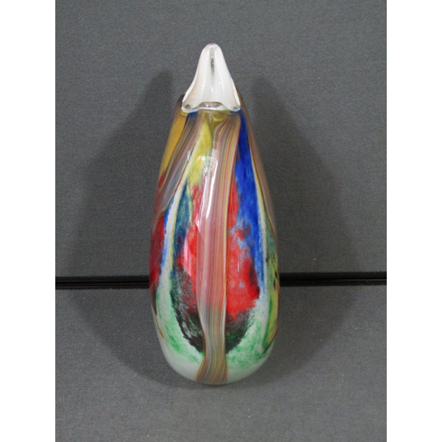 Large Murano-Style Multicolor Hand-Blown Freeform Art Glass Vase For Sale In Austin - Image 6 of 15