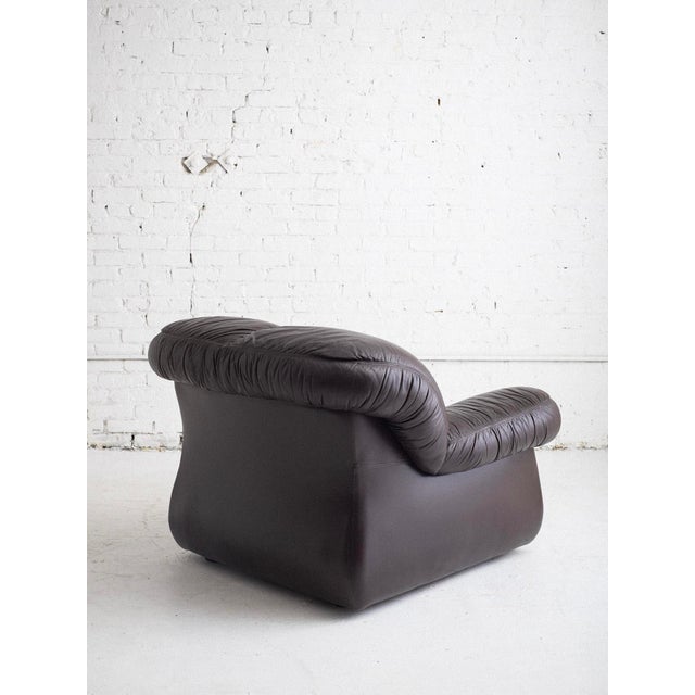 Animal Skin Italian Mid-Century Brown Leather Club Chair For Sale - Image 7 of 15