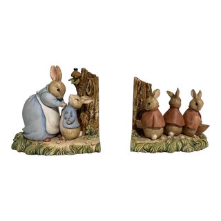 Peter Rabbit Bookends From the World of Beatrix Potter by Frederick Warne 1993 For Sale