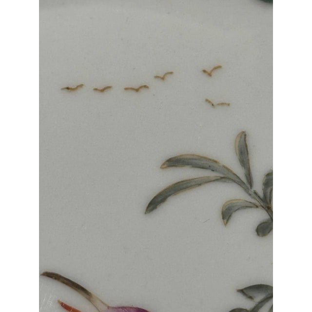 1970s Pasargad DC Decorative Port Royal Bird Peacock Cherry Blossom Leaf Plate Tropical Plates For Sale - Image 4 of 4