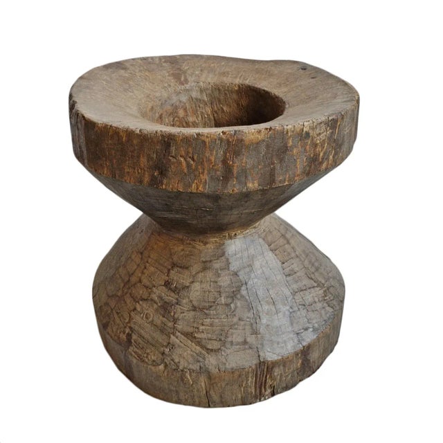 Mid 20th Century Vintage Naga Wood Pestle Pot For Sale - Image 5 of 5