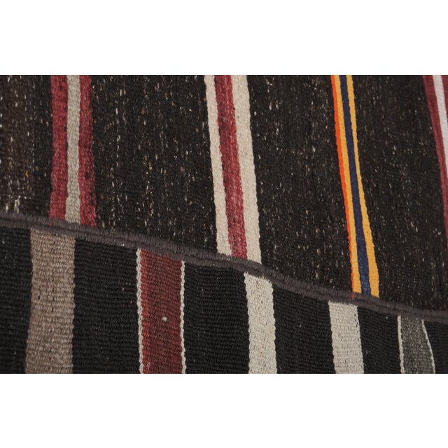 Early 20th Century Striped Kilim With Horizontal Stripe 10'7'' X 11'3'' For Sale - Image 11 of 12