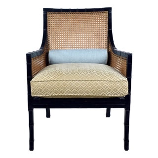 Hickory Chair Double-Caned Faux Bamboo Beaufort Armchair For Sale