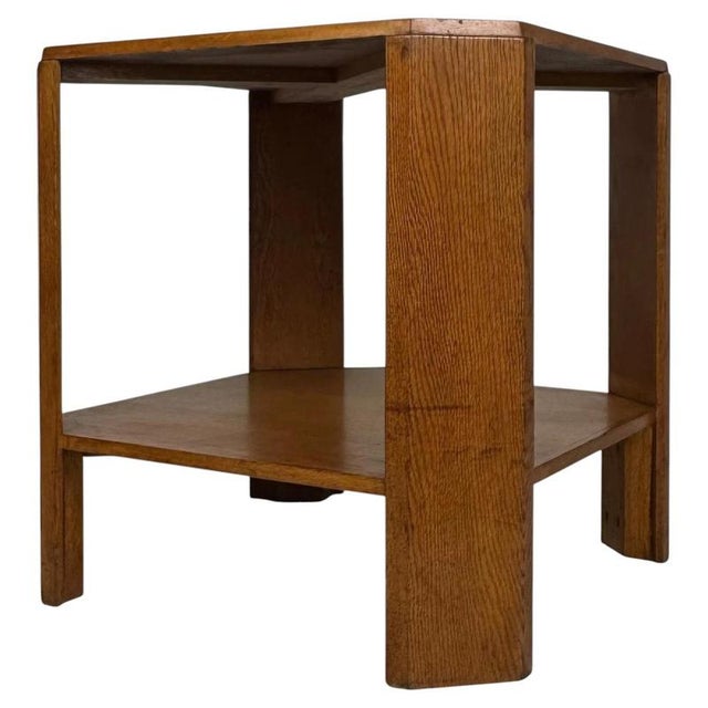 20th Century English Golden Oak Side Table For Sale - Image 9 of 9
