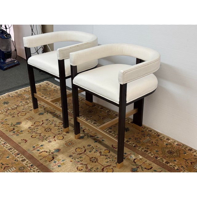 Contemporary Worlds Away Cruise Counter Stools, Pair For Sale - Image 3 of 12