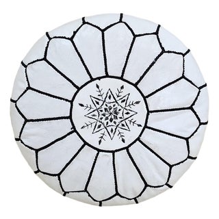Moroccan Leather Moroccan Pouf Cover For Sale