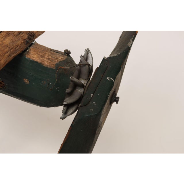 Early 20th Century Vintage Folk Art Hand-Carved and Painted Wooden Airplane For Sale - Image 13 of 18