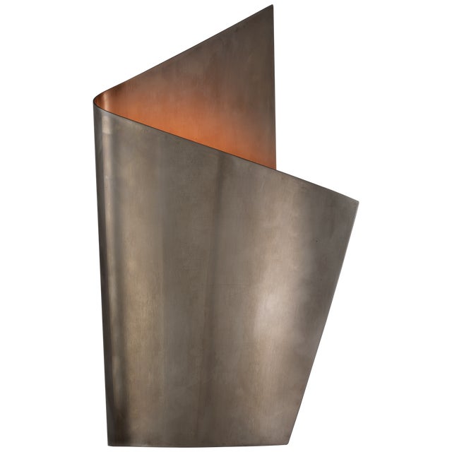 Piel Right Wrapped Sconce in Pewter Designer: Kelly Wearstler Height: 19" Extension: 4" Backplate: 4.5" x 9" Rectangle...