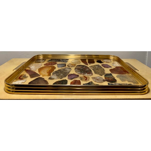 Mid-Century Modern Mid-Century Modern Italian Mineral Specimen Serving Tray For Sale - Image 3 of 11