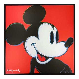 1980s Big Andy Warhol "Mickey Mouse" Red Limited Edition Lithograph For Sale
