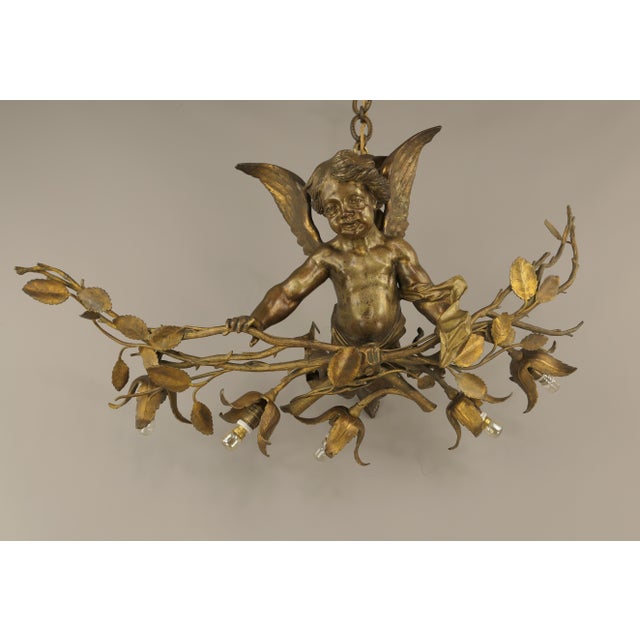 Baroque Bronze Angel Chandelier, Vienna, 1900s For Sale - Image 17 of 17